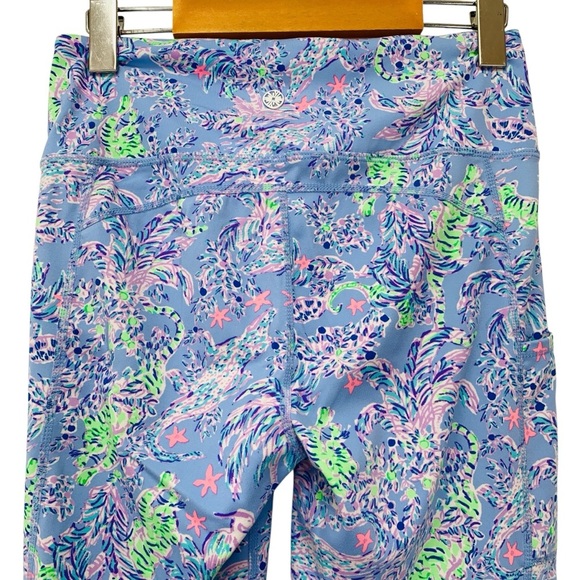 Lilly Pulitzer Luxletic Leggings Medium Blue Peri The Turtle Package Weekender - Picture 4 of 8